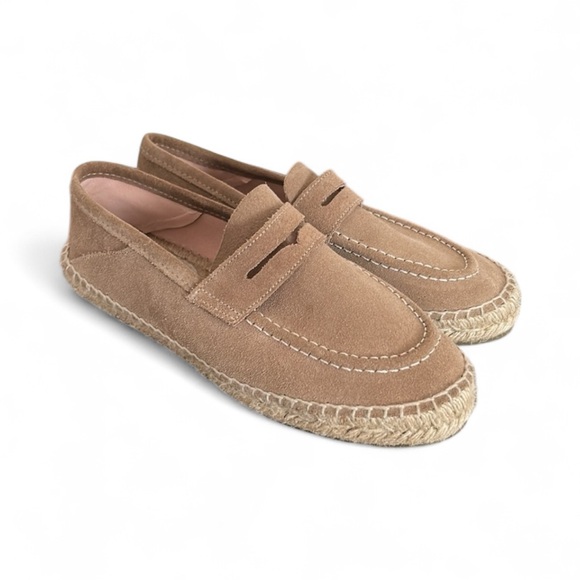 Manebi Shoes - Tan Suede Espadrille Vacation Loafers